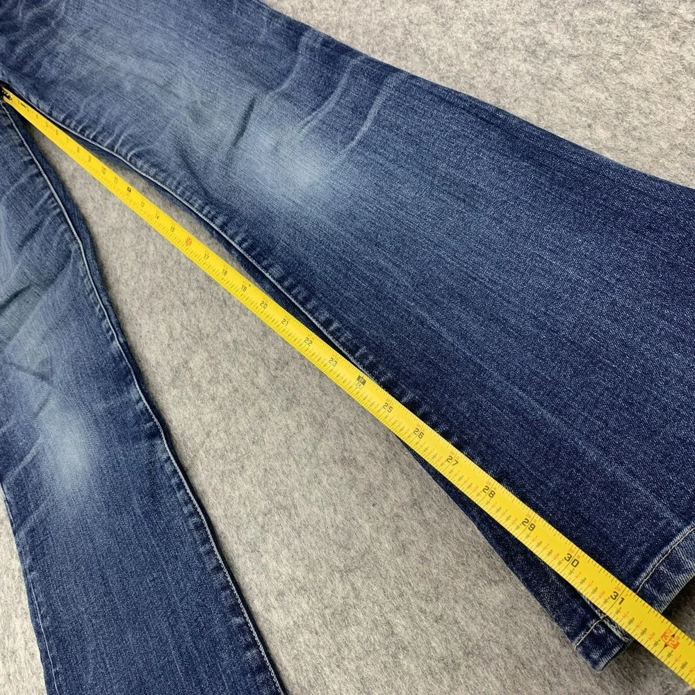 Bebe Women's Denim Blue Jeans Flare Mid Rise Size 28x31.5 - Picture 10 of 14